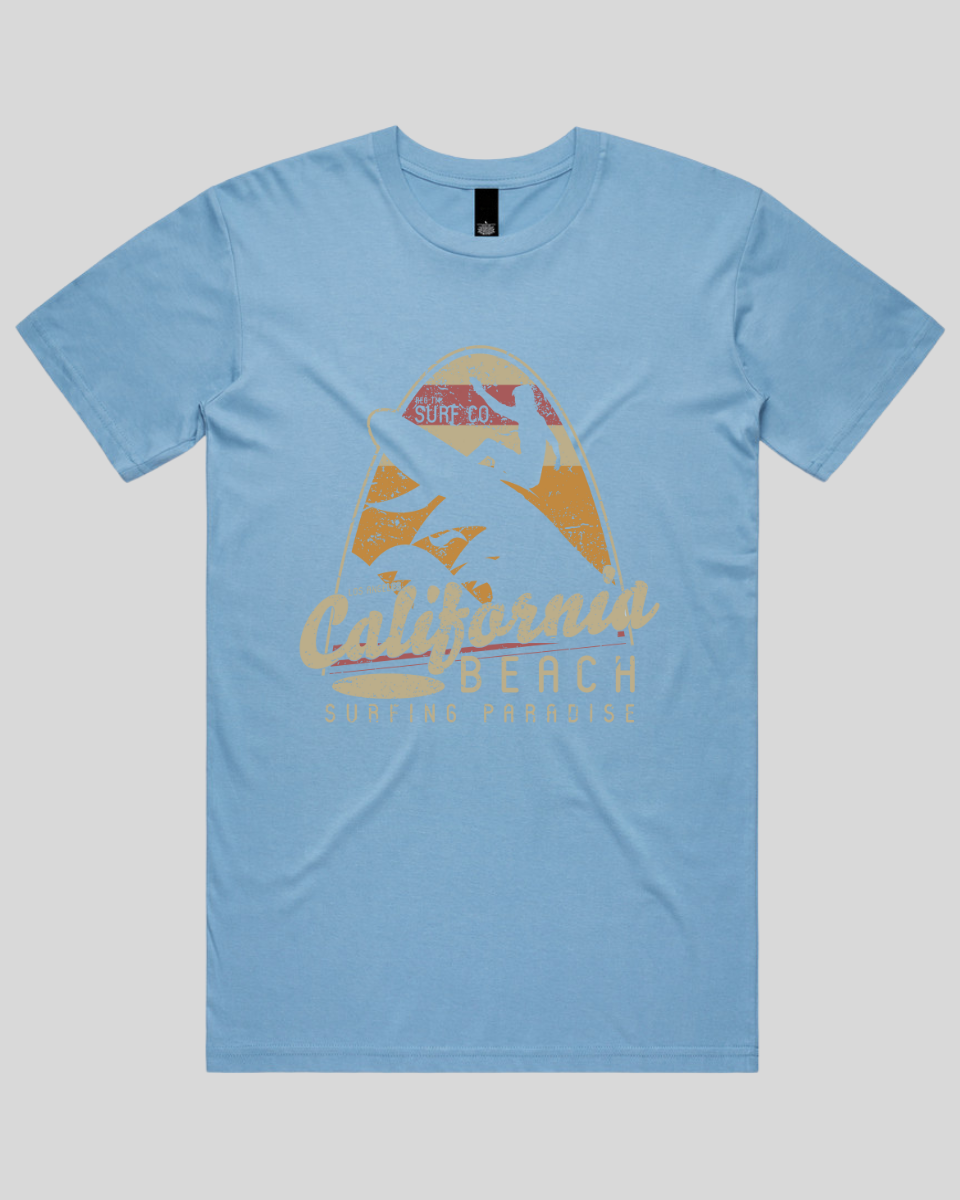 California Beach Surfing Paradise Men's T-Shirt