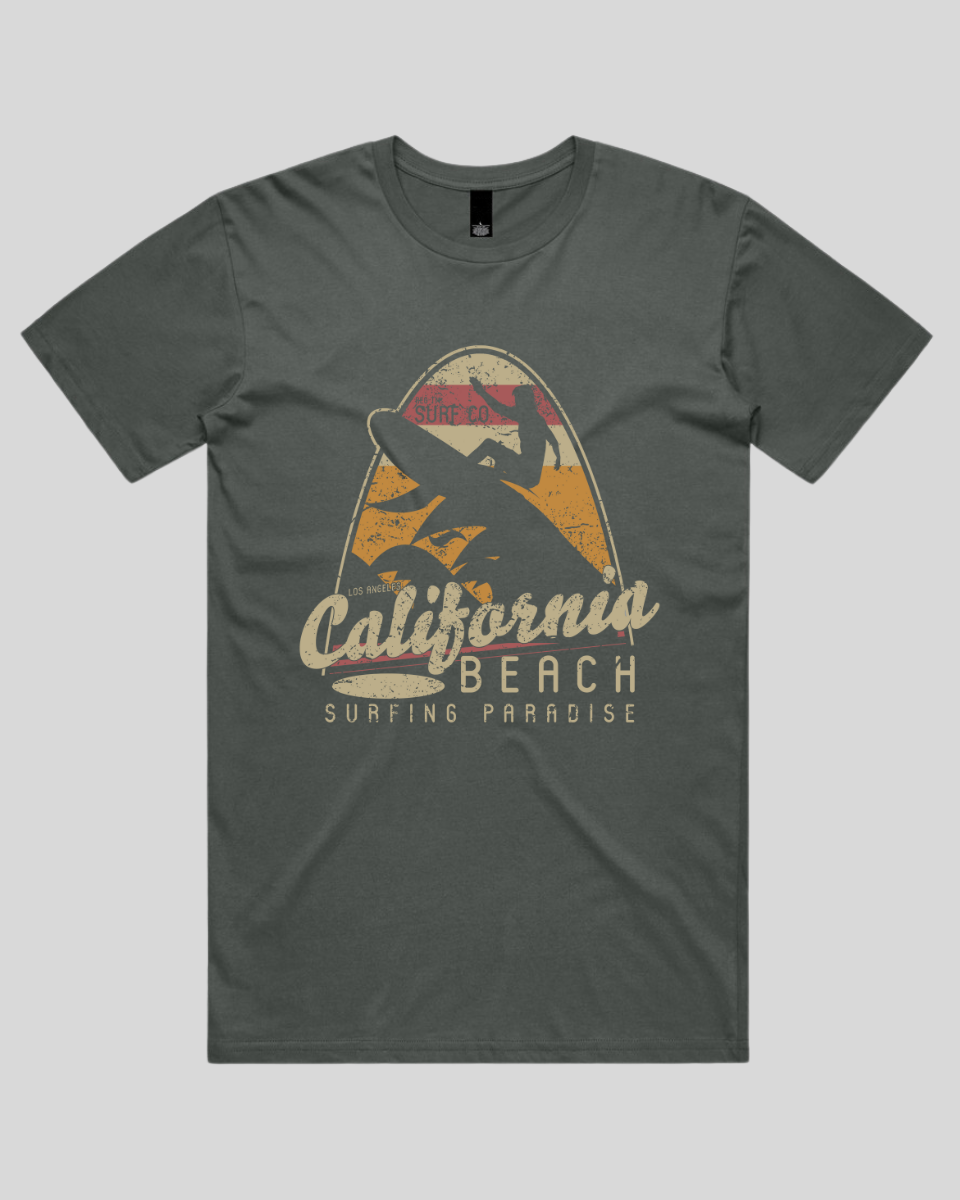 California Beach Surfing Paradise Men's T-Shirt