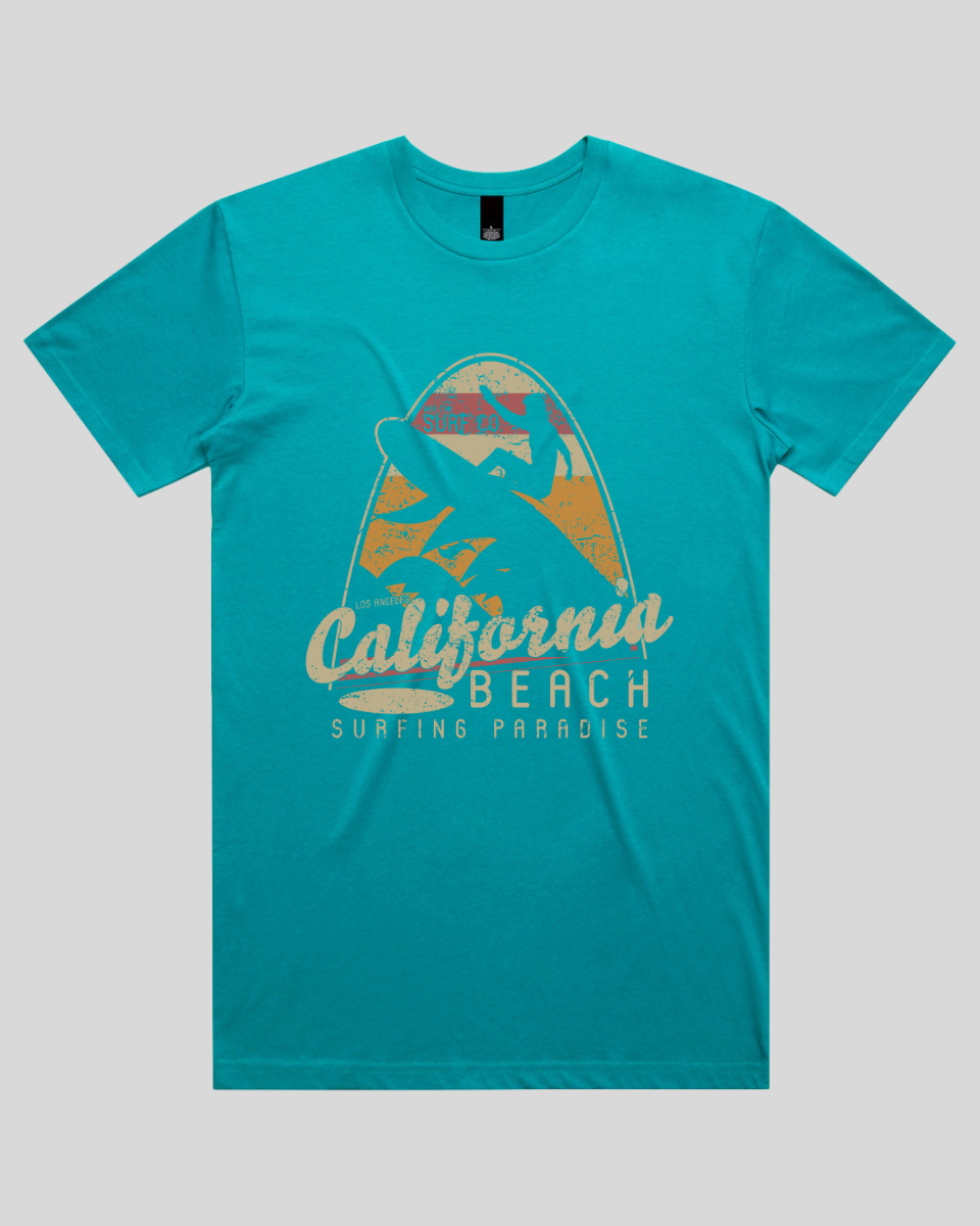 California Beach Surfing Paradise Men's T-Shirt