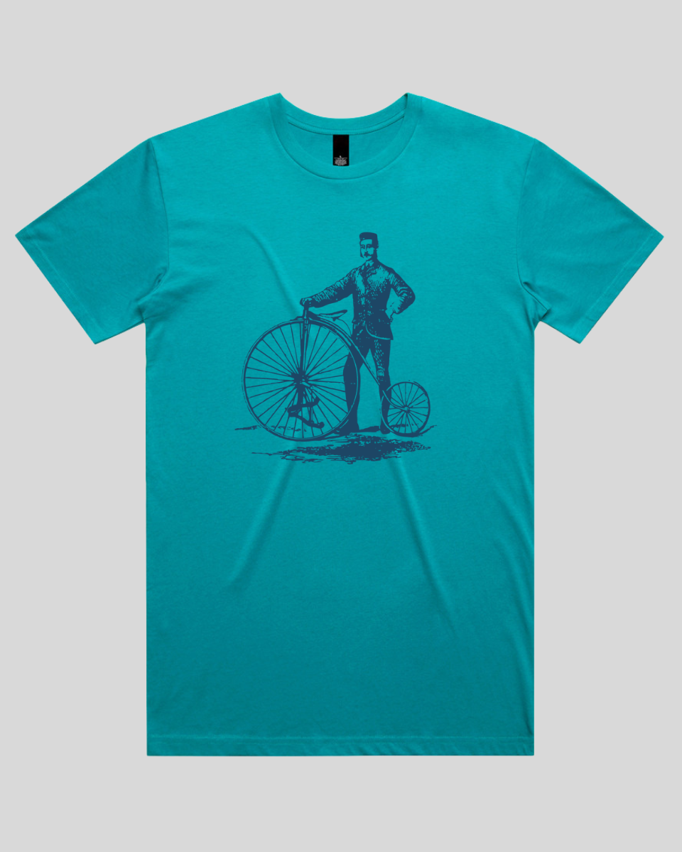 Old-Fashioned Gentleman and Bicycle 2 Men's T-Shirt