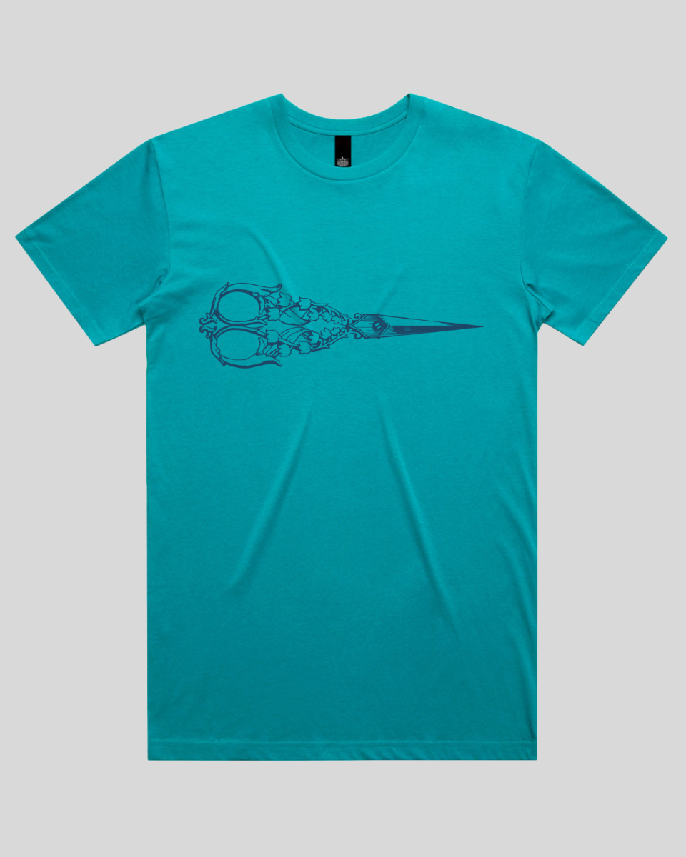 Flower Pattern Scissors Men's T-Shirt