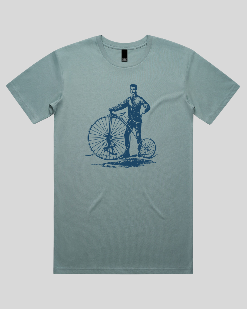 Old-Fashioned Gentleman and Bicycle 2 Men's T-Shirt