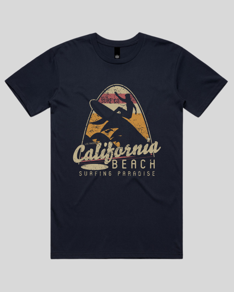 California Beach Surfing Paradise Men's T-Shirt