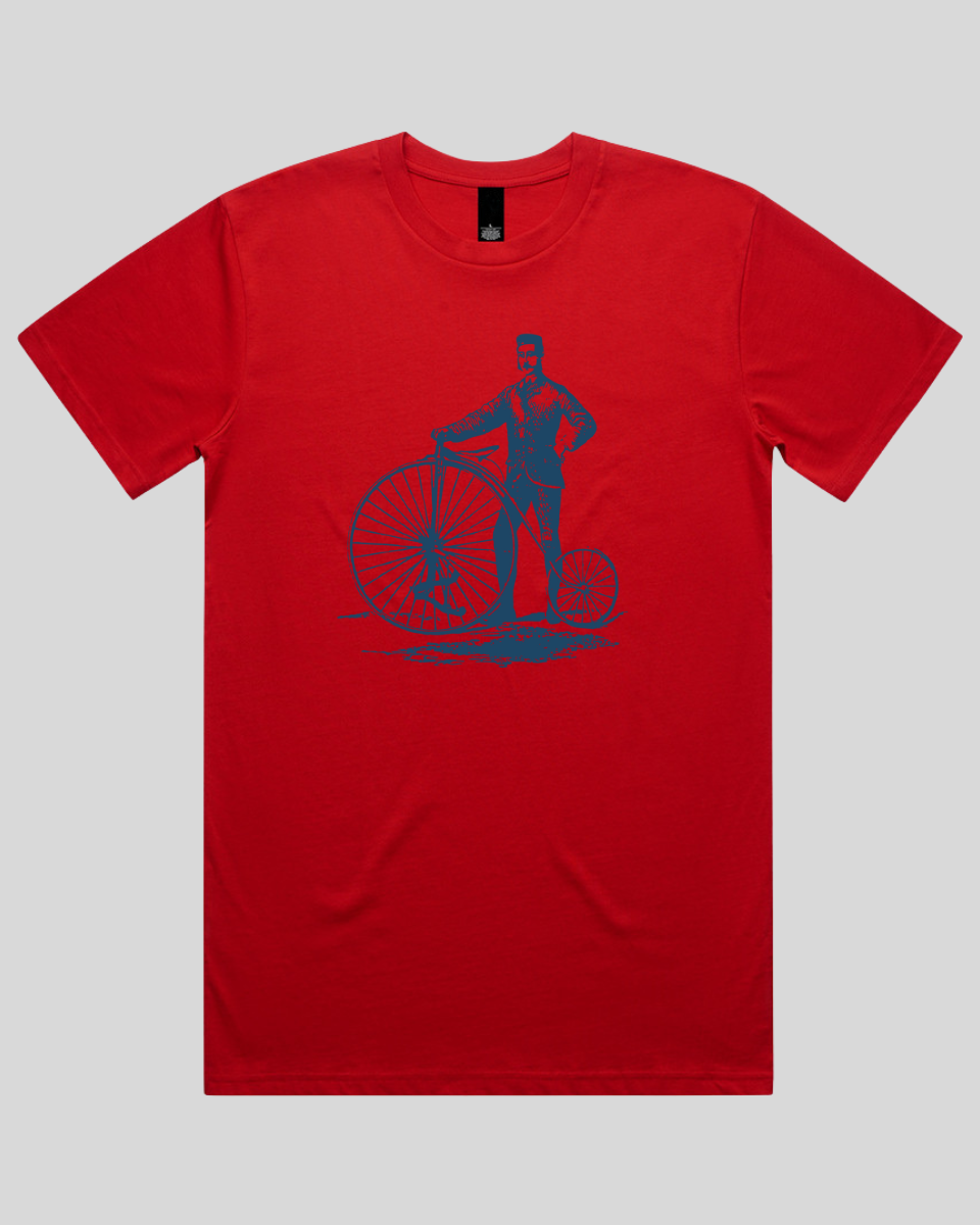 Old-Fashioned Gentleman and Bicycle 2 Men's T-Shirt