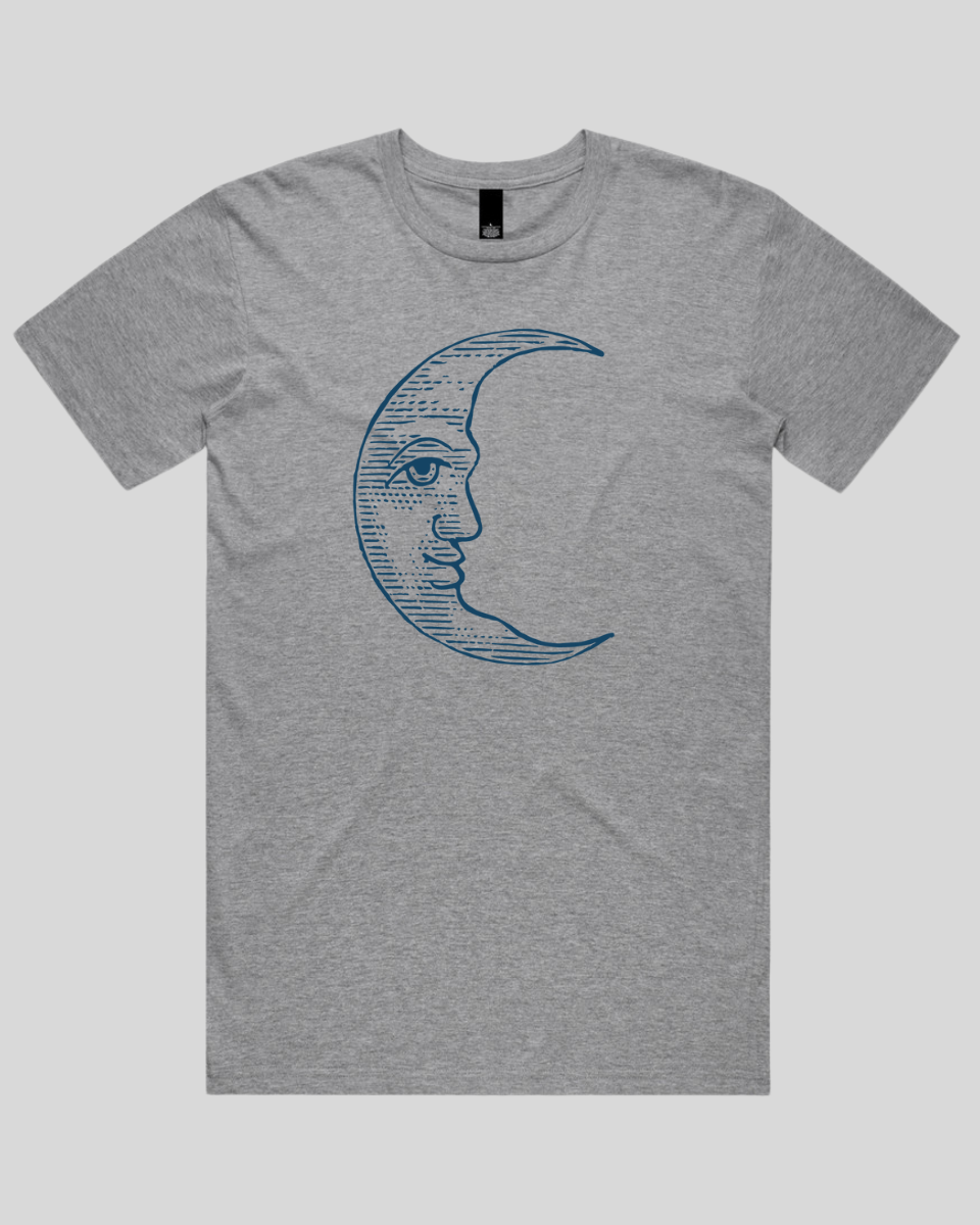 Vintage Crescent Moon Face Men's T-Shirt