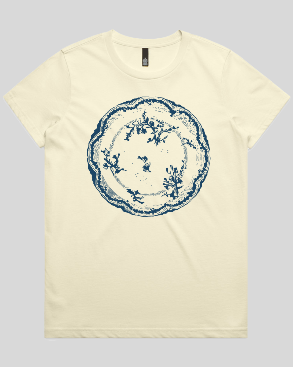 Floral Vintage Plate Women's Tee