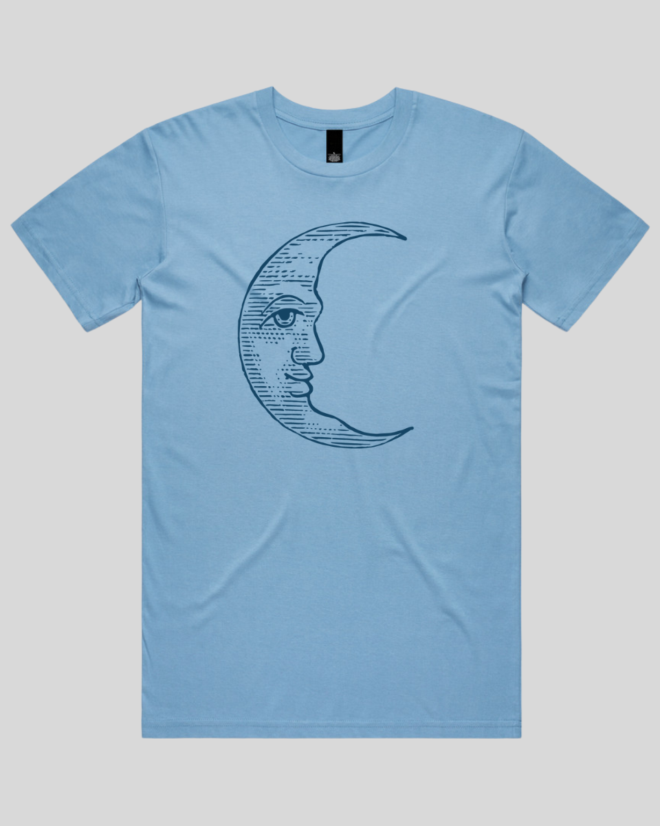 Vintage Crescent Moon Face Men's T-Shirt
