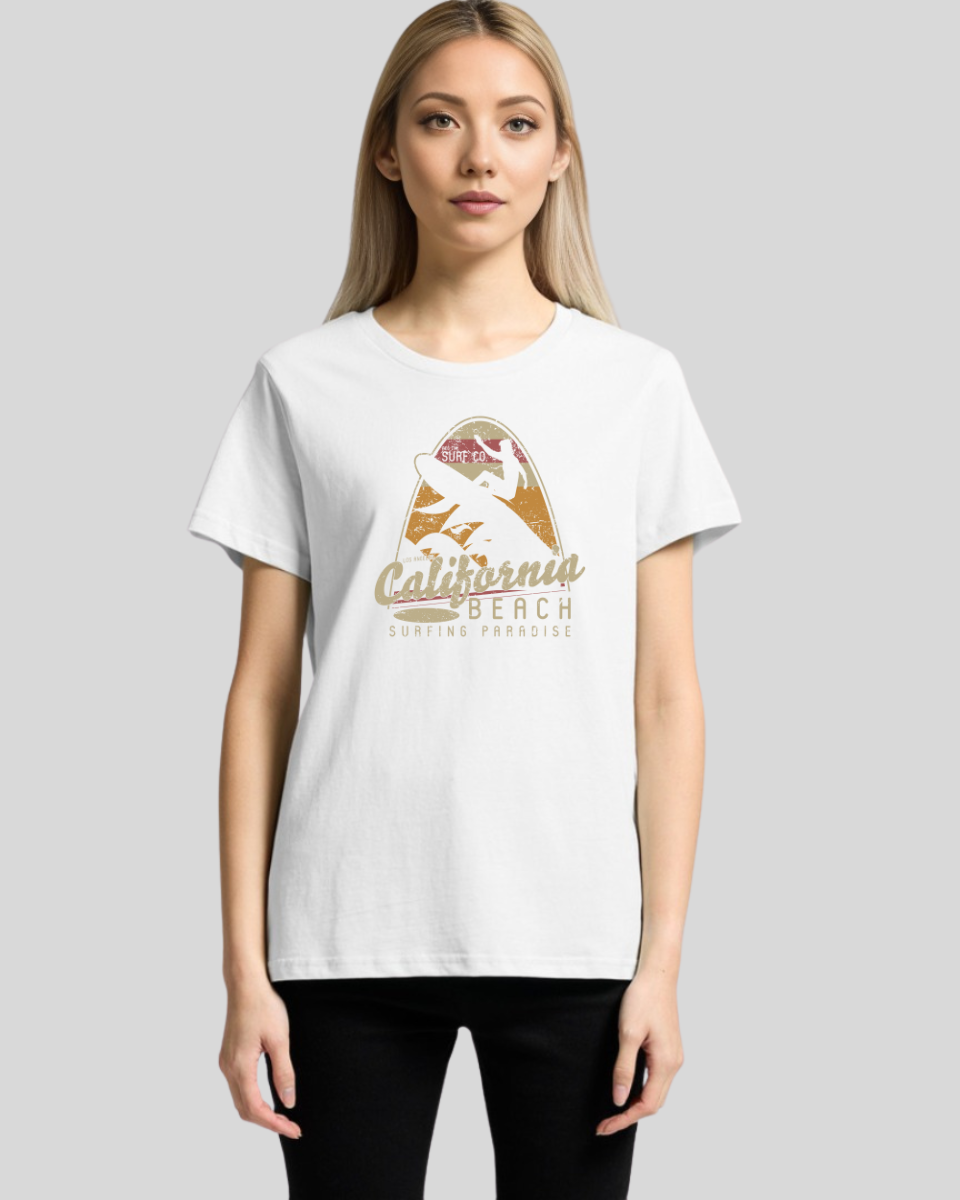 California Beach Surfing Paradise Women's Tee