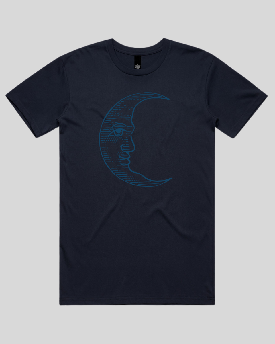 Vintage Crescent Moon Face Men's T-Shirt