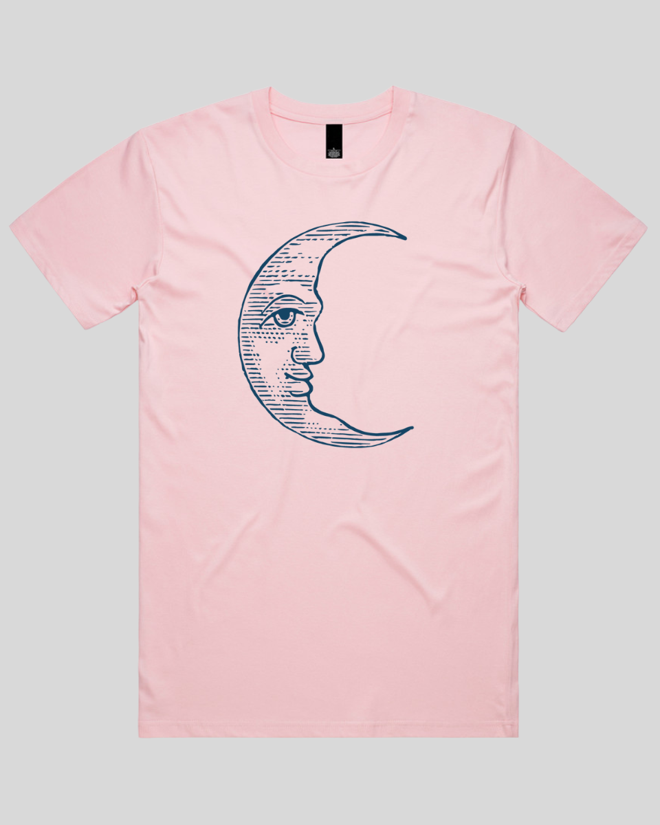 Vintage Crescent Moon Face Men's T-Shirt