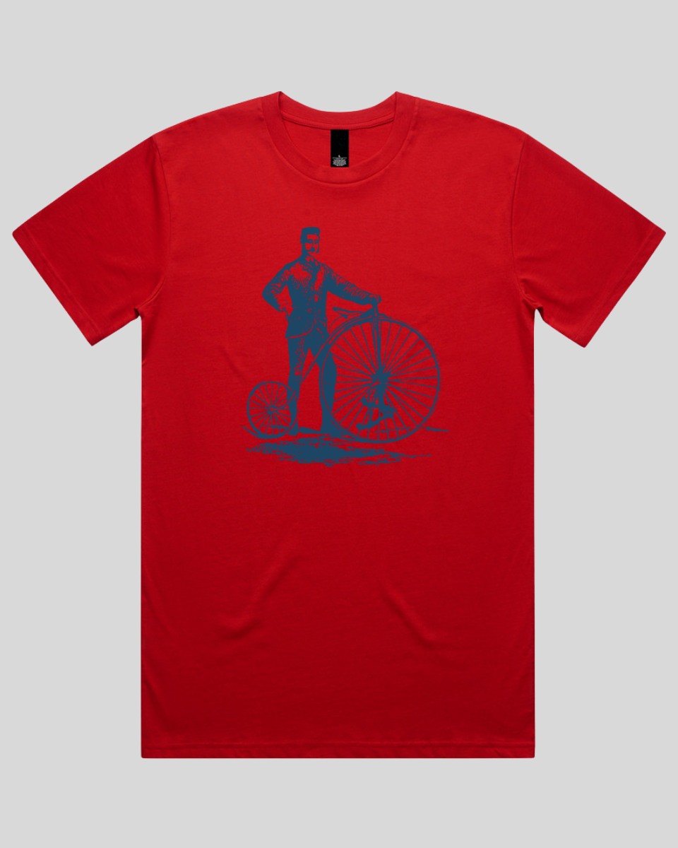 Old-Fashioned Gentleman and Bicycle Men's T-Shirt