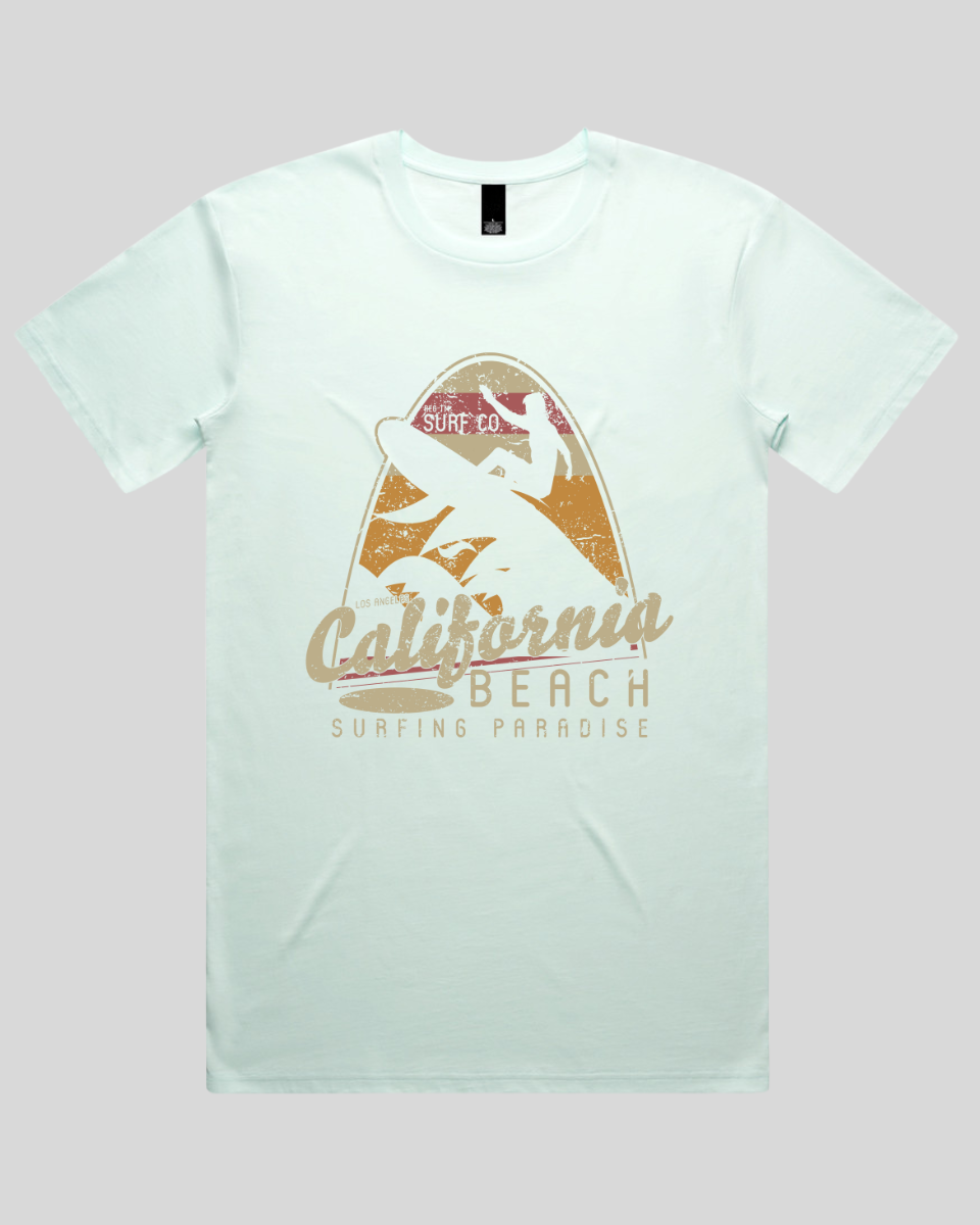 California Beach Surfing Paradise Men's T-Shirt