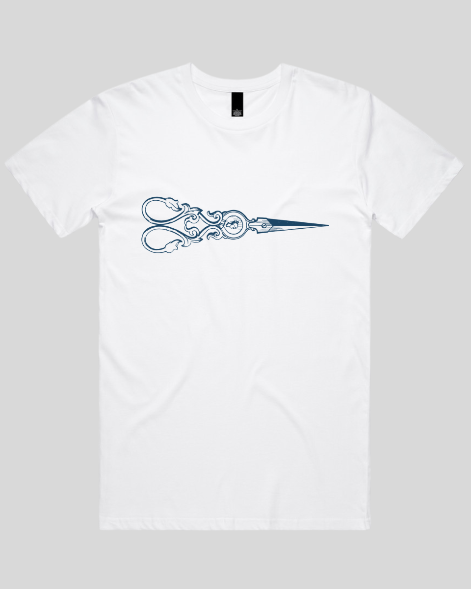 Elegant Scroll Pattern Scissors Men's T-Shirt