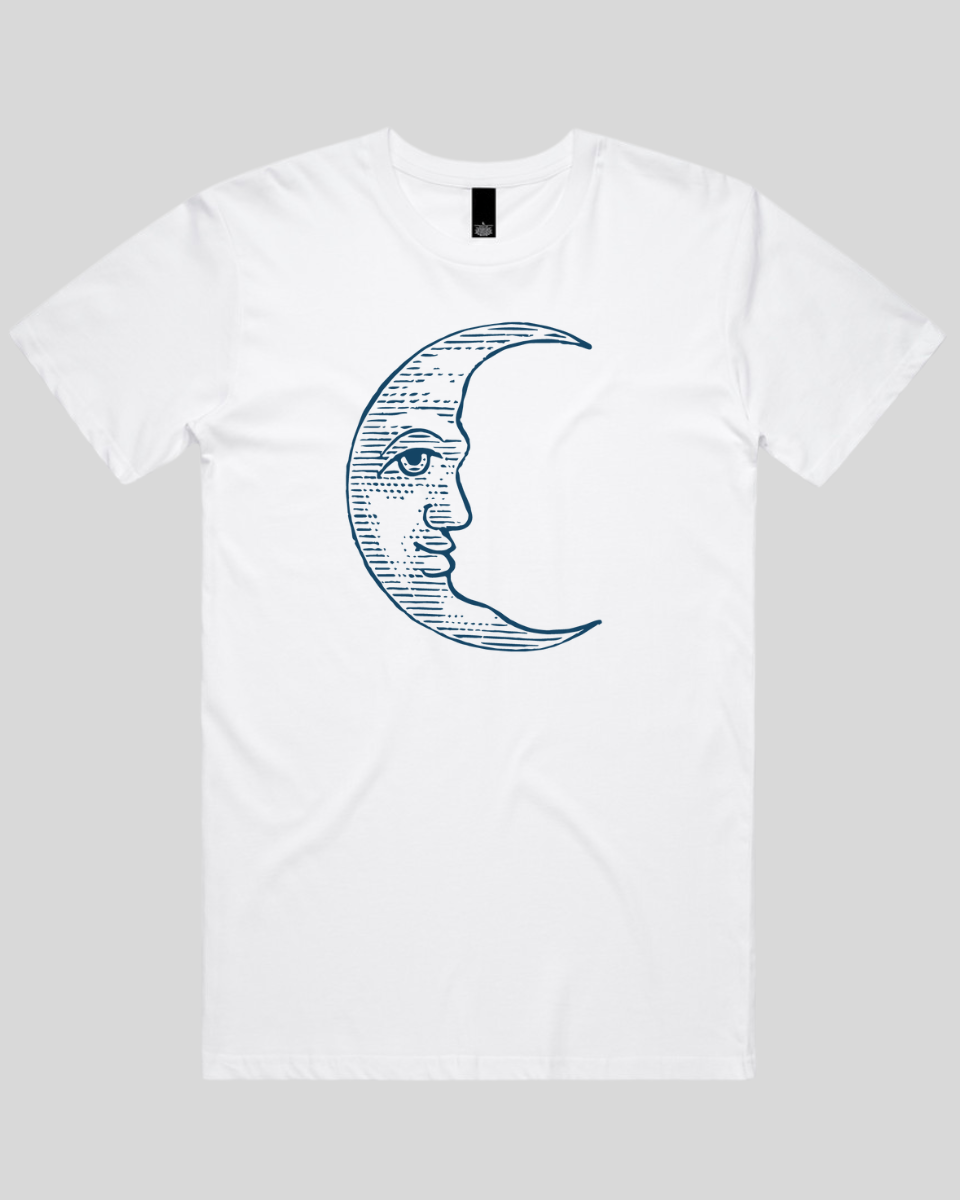 Vintage Crescent Moon Face Men's T-Shirt
